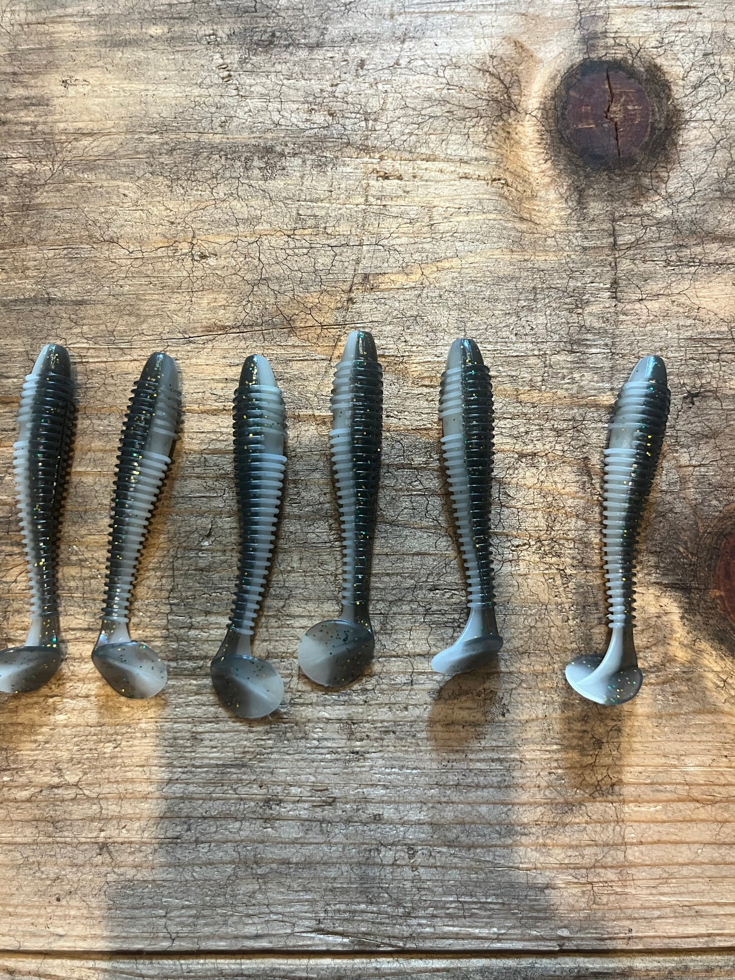 Big Griff’s bait. (3inch) 6 pack silver shark
