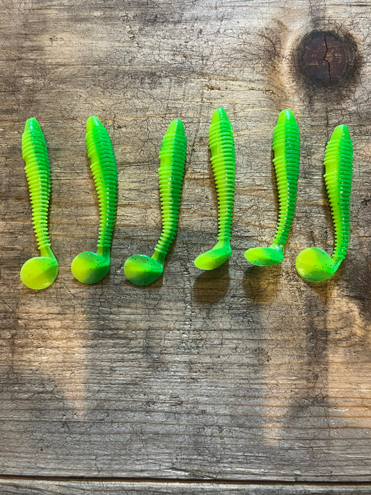 Big Griff’s bait. (3inch) 6 pack clover green