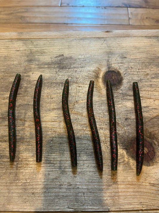 Big Griff’s bait. Stick bait green pumpkin 5in 6 pack.