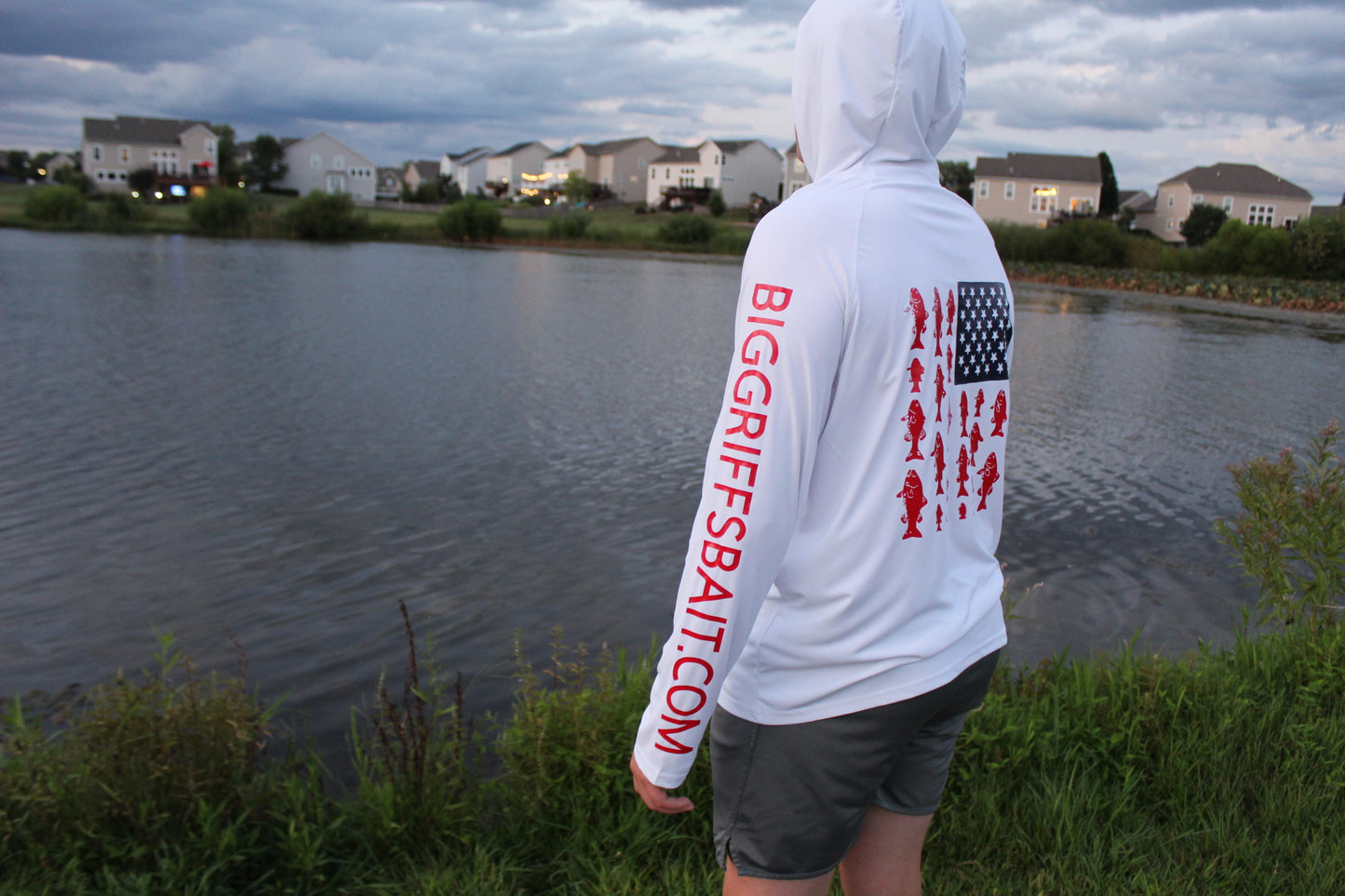 American white long sleeve with hoodie