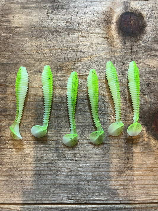 Big Griff’s bait. (3inch) 6 pack lime green